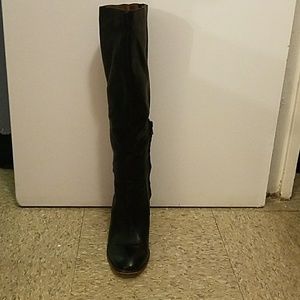 Sam Edelman Black leather high heel boots